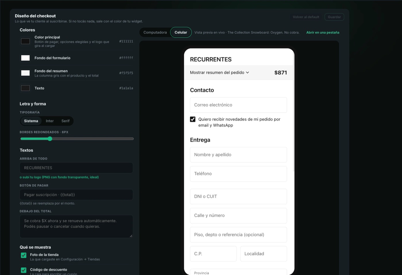 recurrentesapp.com · Checkout
